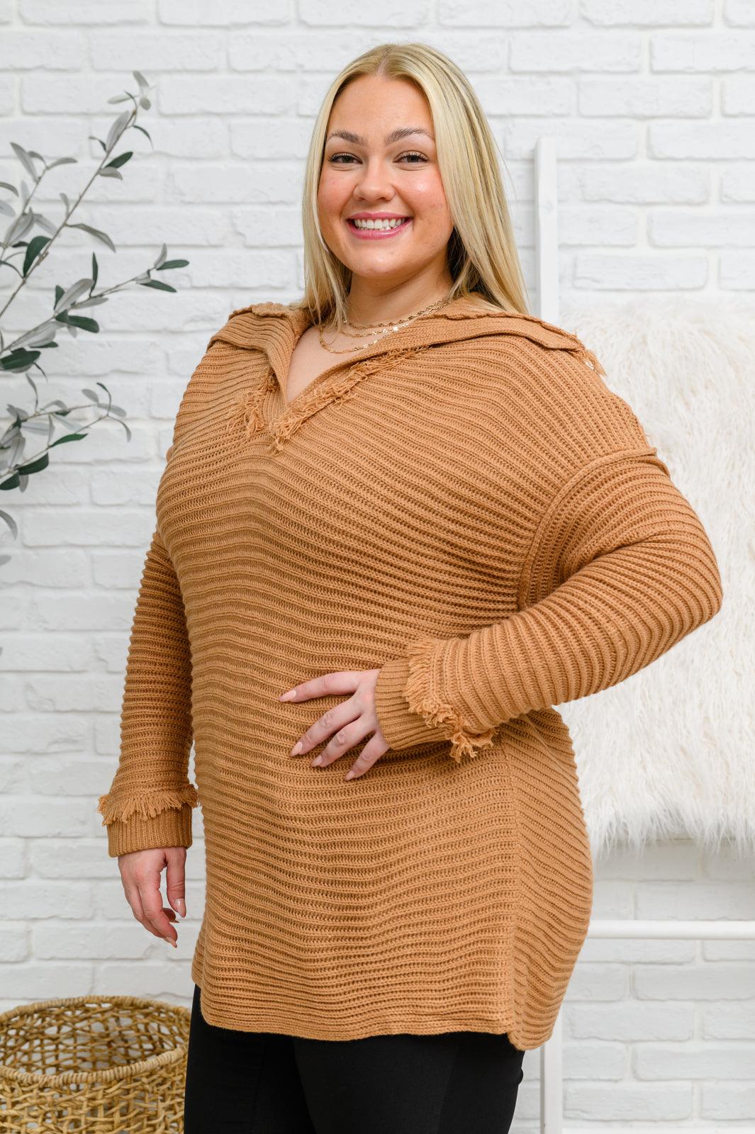 Travel Far & Wide Sweater in Taupe Womens Ave Shops   