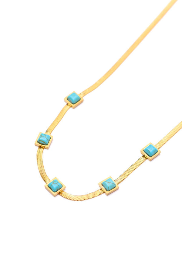 Turquoise Squares Necklace Womens Ave Shops   