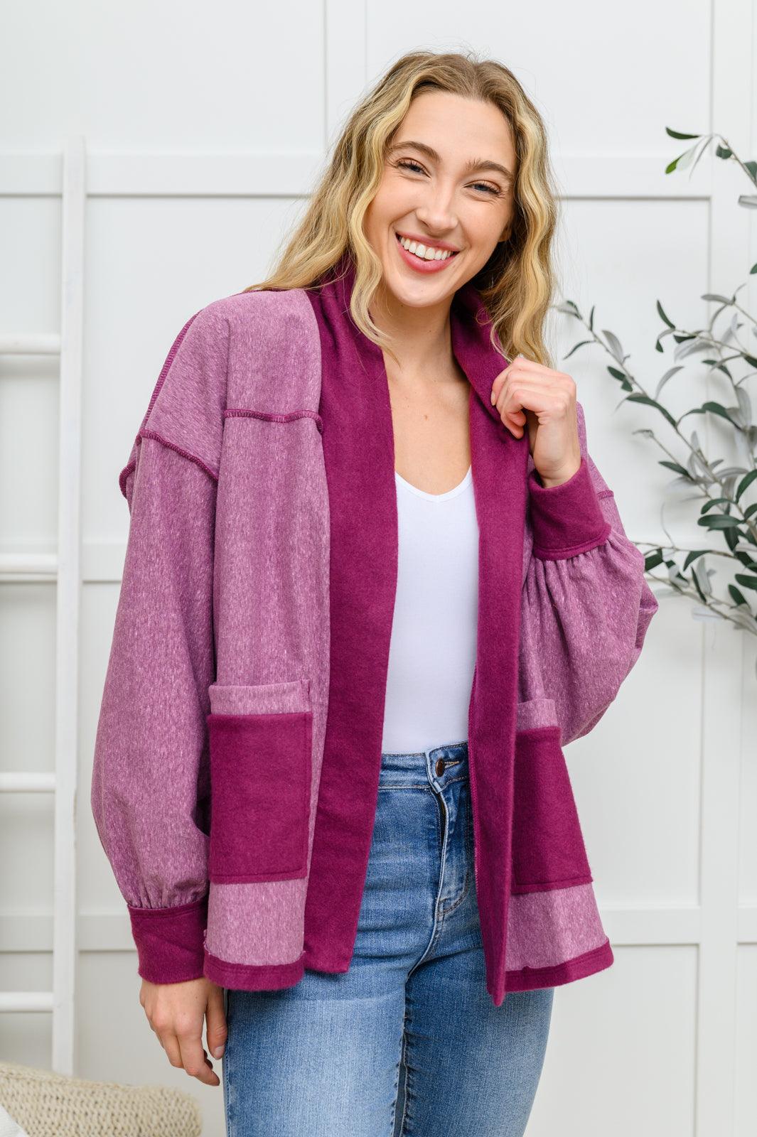 Two Hearts Jacket In Plum Womens Ave Shops   
