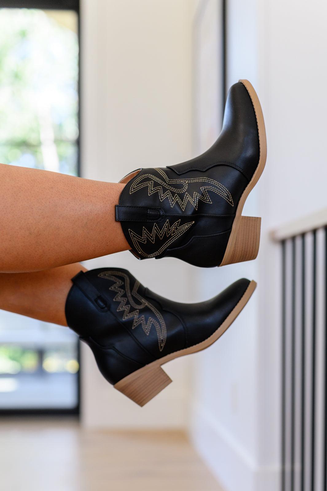 Two Step Western Bootie in Black Womens Ave Shops   