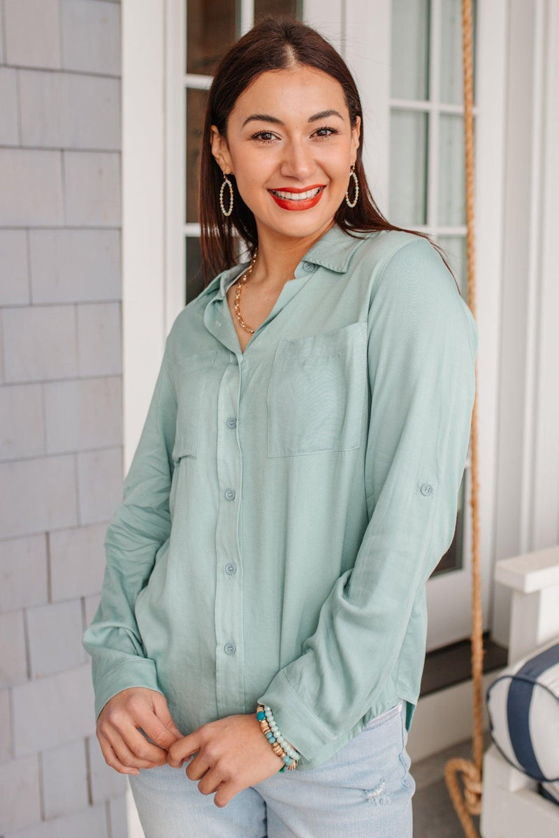 Unwavering Confidence Blouse in Light Blue Womens Ave Shops   