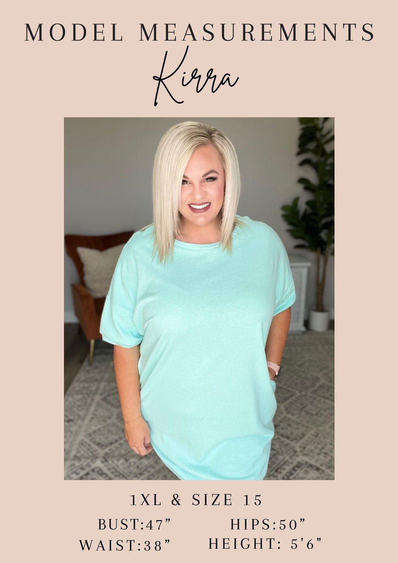 V-Neck Cuffed Sleeve Hi-Low Hem Top in Teal Womens Ave Shops   