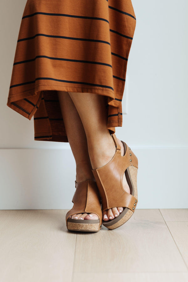 Walk This Way Wedge Sandals in Cognac Womens Ave Shops   