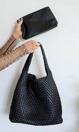 Woven and Worn Tote in Black Womens Ave Shops   