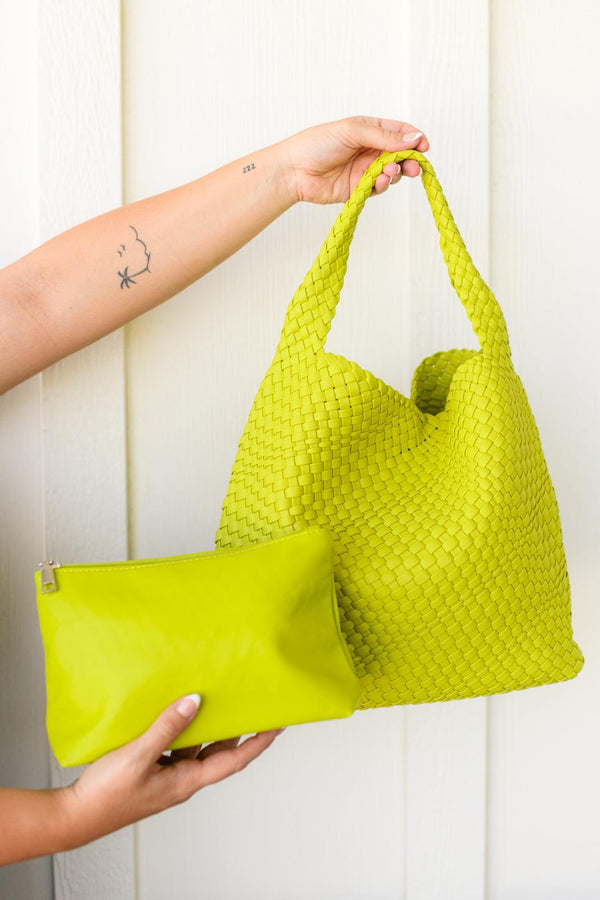 Woven and Worn Tote in Citron Womens Ave Shops   