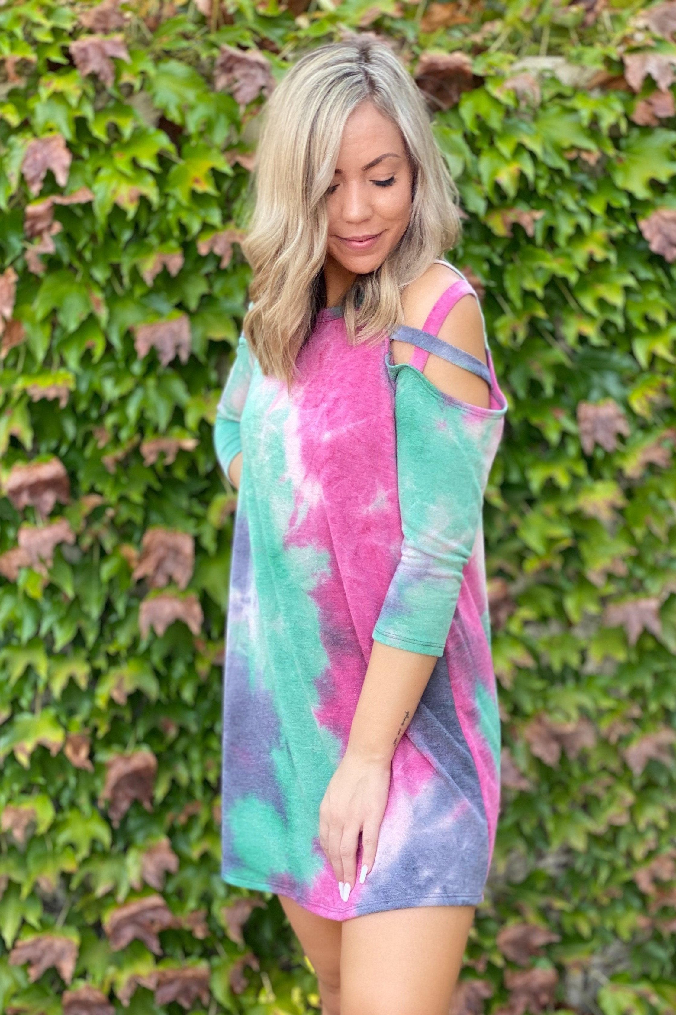 X's and O's Cold Shoulder Dress Giftmas Boutique Simplified   