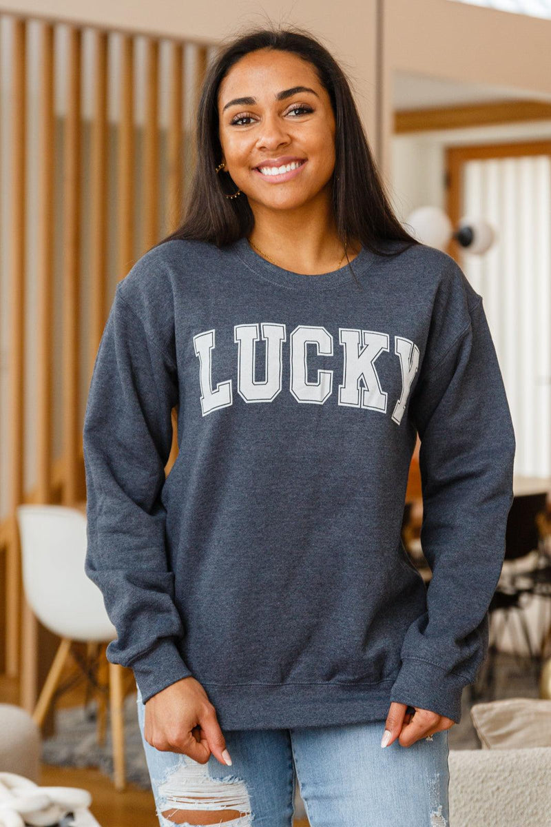 Your Lucky Crew Neck Sweater Womens Ave Shops   